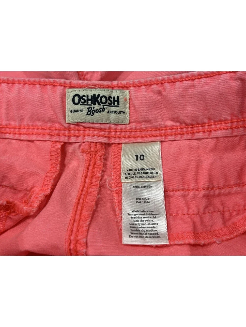 Oshkosh B’gosh Girl Sz 10 Bermuda Shorts Adjustable Waist Lot of 2
